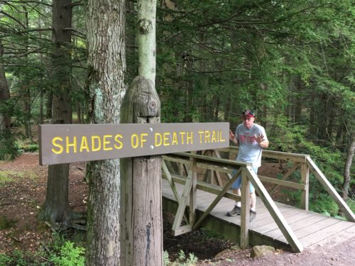 Shades of Death Trail.  Nothing 'death defying' about it, but apparently people used to get lost in here